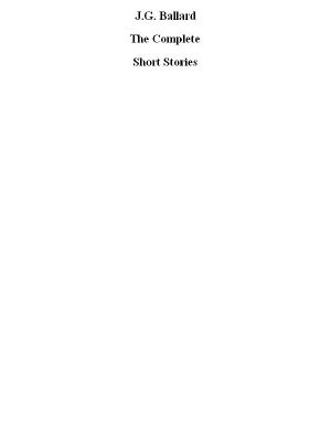 [The Complete Short Stories 01] • JG Ballard Short Stories